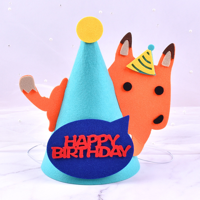 韓国インスタイルクリエイティブ diy 誕生日帽子赤ちゃん 1 歳の装飾不織布パーティー誕生日帽子フェルト帽子|undefined
