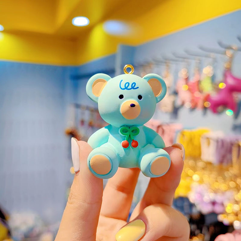 Neu Kreative Kirsche Bär Für Frauen Niedlich Mode Exquisite Harz Puppe Keychain Rucksack_voghion.com