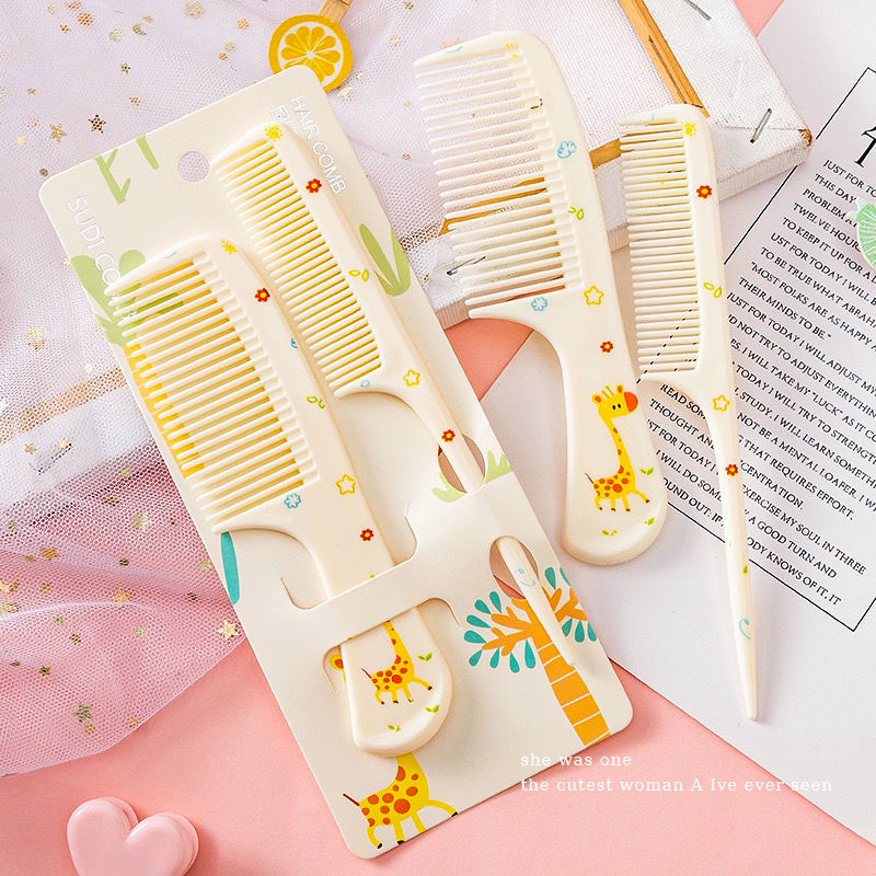 Peines para niños niñas para bebés especiales no dañar cabello lindo dibujos animados pequeños dientes densos caseros niñas cabello largo pelo recto