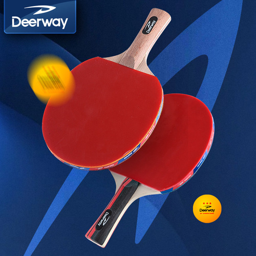 Direct Manufacturer Sale Table Tennis Racket Set with Double Sides Back Rubber, Finished Rackets, 2 Pcs (1 Penhold, 1 Shakehand) Racket Set with Logo