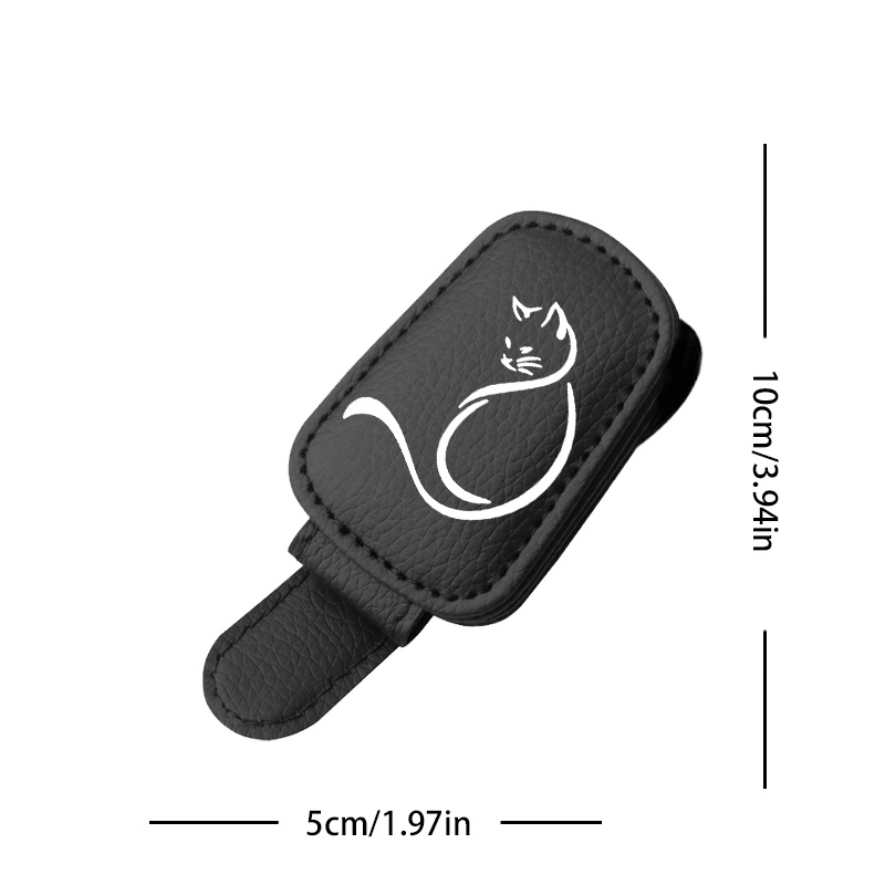 Black cross-border best-selling sunglasses holder, creative car sun visor storage, simple cat-shaped car glasses clip