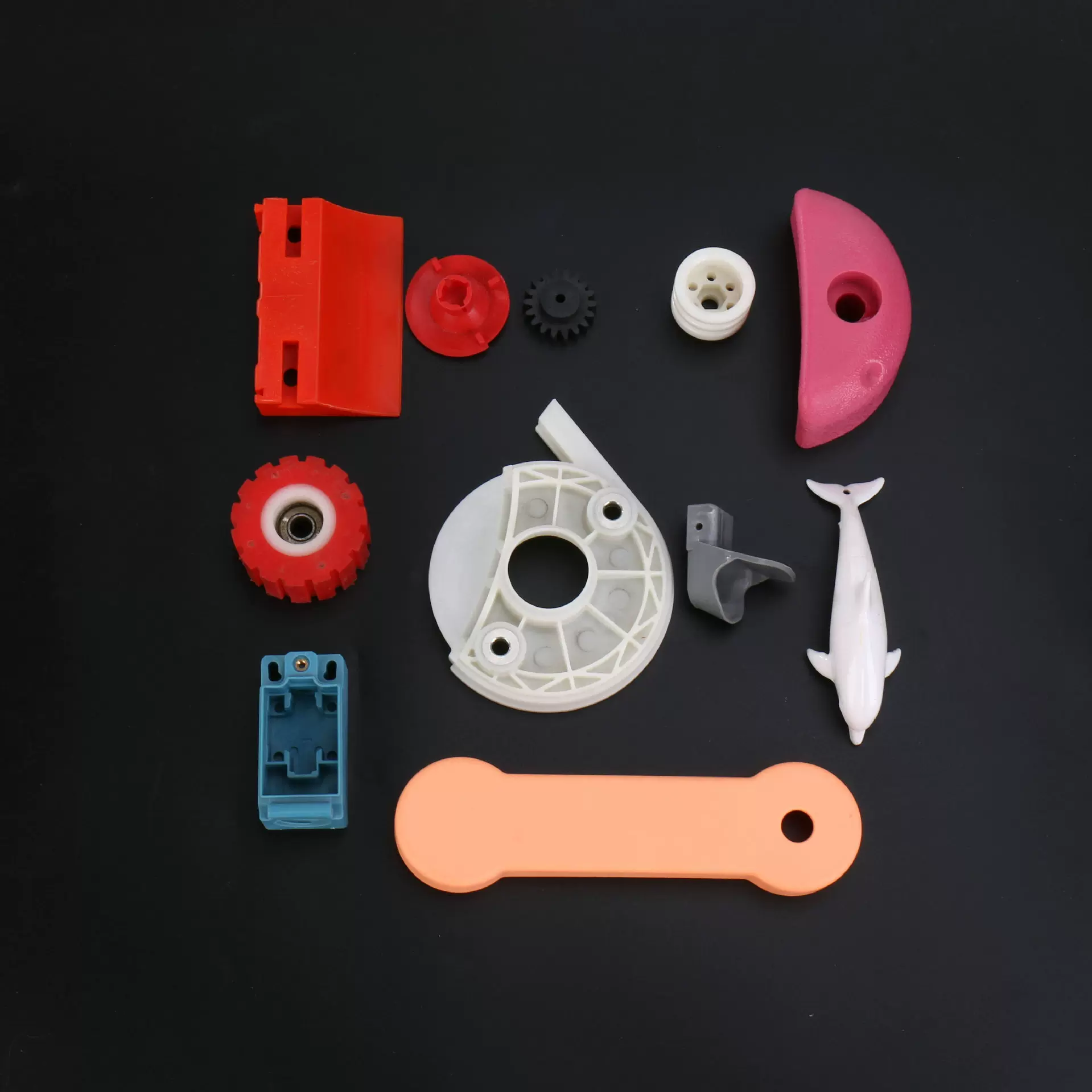 注塑加工ABS塑料外壳尼龙制品硅胶螺丝铆钉异形件塑料件 加工定做