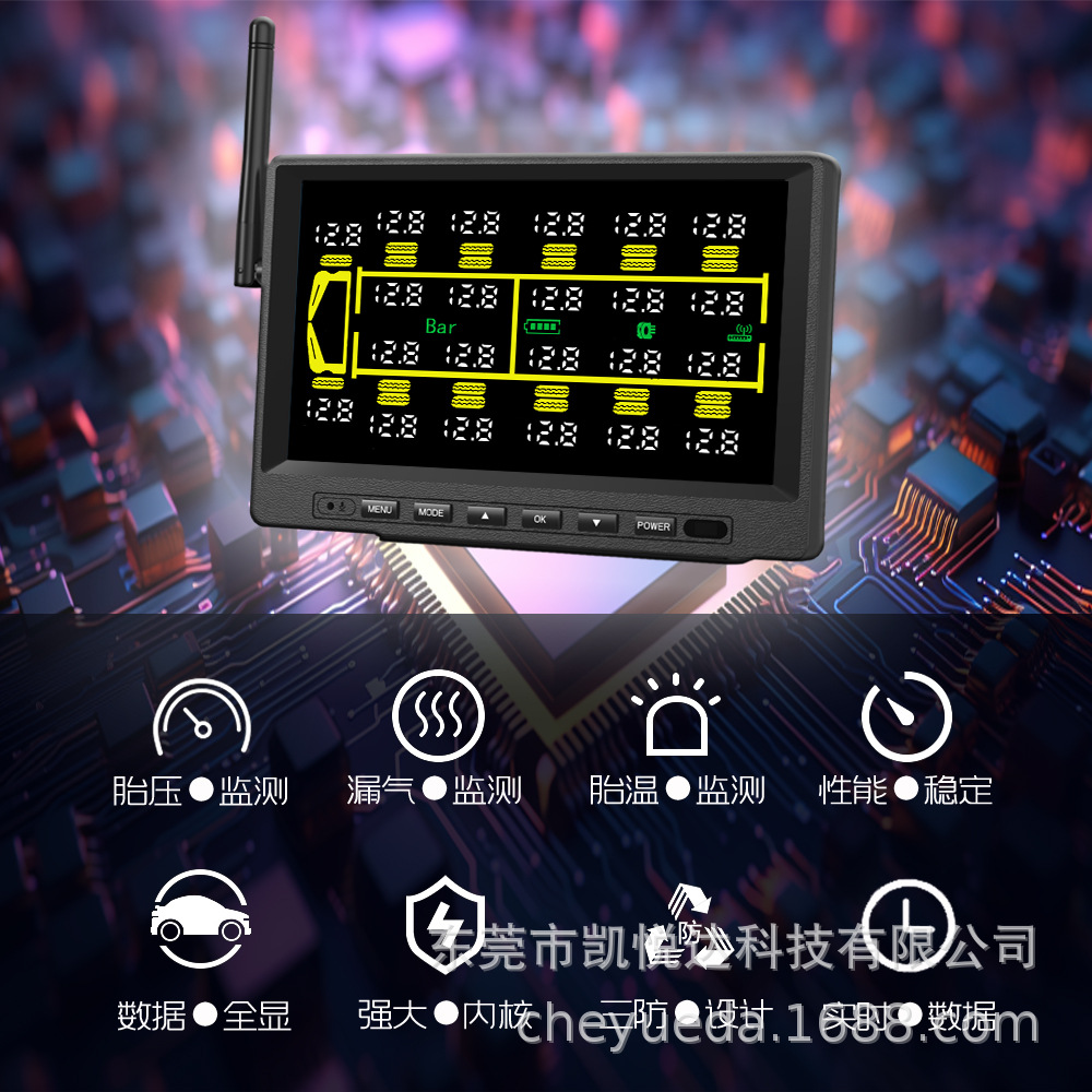 Tpms Truck Bus Fire Truck Operating Vehicle Mining Vehicle External Tire Pressure Detection Tire Pressure Monitor 22 Wheels