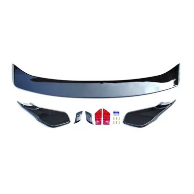 Suitable for the Eleventh Generation Honda Civic Hatchback Unlimited Modified Rear Wing Hatchback Fixed Wind Wing Top Wing Small Surround (Fixed wind wing) - eleventh-generation-civic-hatchback-unlimited-spoiler-gloss-black