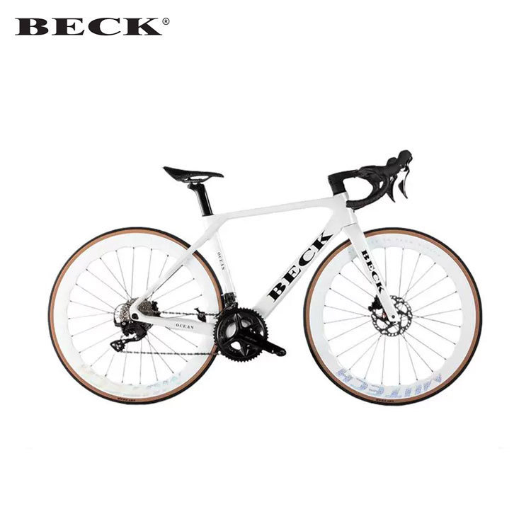Beck Full Carbon Fiber Road Bike 24-Speed Hydraulic Disc Brake Thru-Axle Carbon Bend Handlebar Bicycle Internal Cable Routing 8.3kg Beck Full Carbon Fiber Road Bike 24-Speed Hydraulic Disc Brake Thru-Axle Carbon Bend Handlebar Bicycle Internal Cable Routing 8.3kg