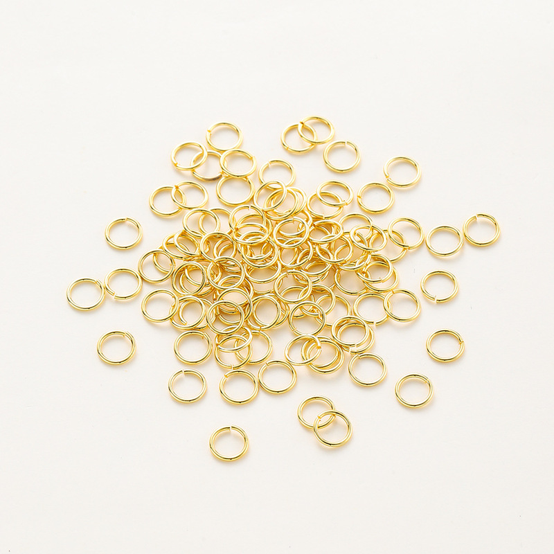 18k copper plated real gold single ring color retaining open ring diy jewelry accessories essential closed flat ring connection ring ring