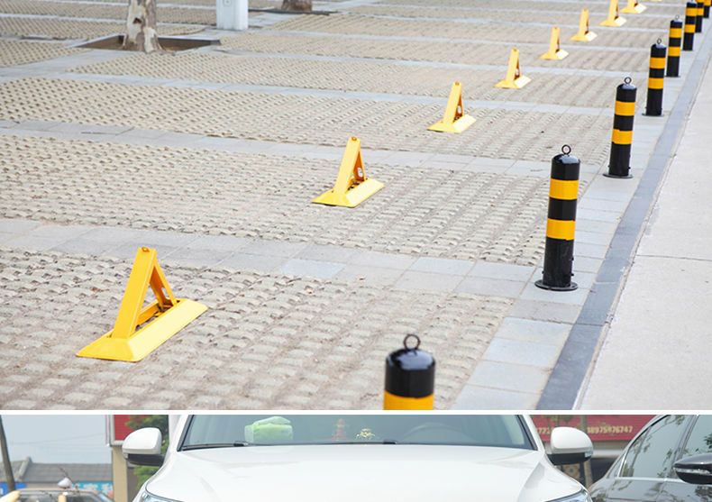 Triangular Placeholder Manual Lock Garage Thickened Fixed Parking Pile Parking Space Floor Lock Parking Pile