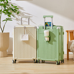 2024 New Model Large Capacity Luggage for Women, Functional Charging Telescopic Suitcase, Travel Suitcase, Durable and Strong, Password Leather Suitcase