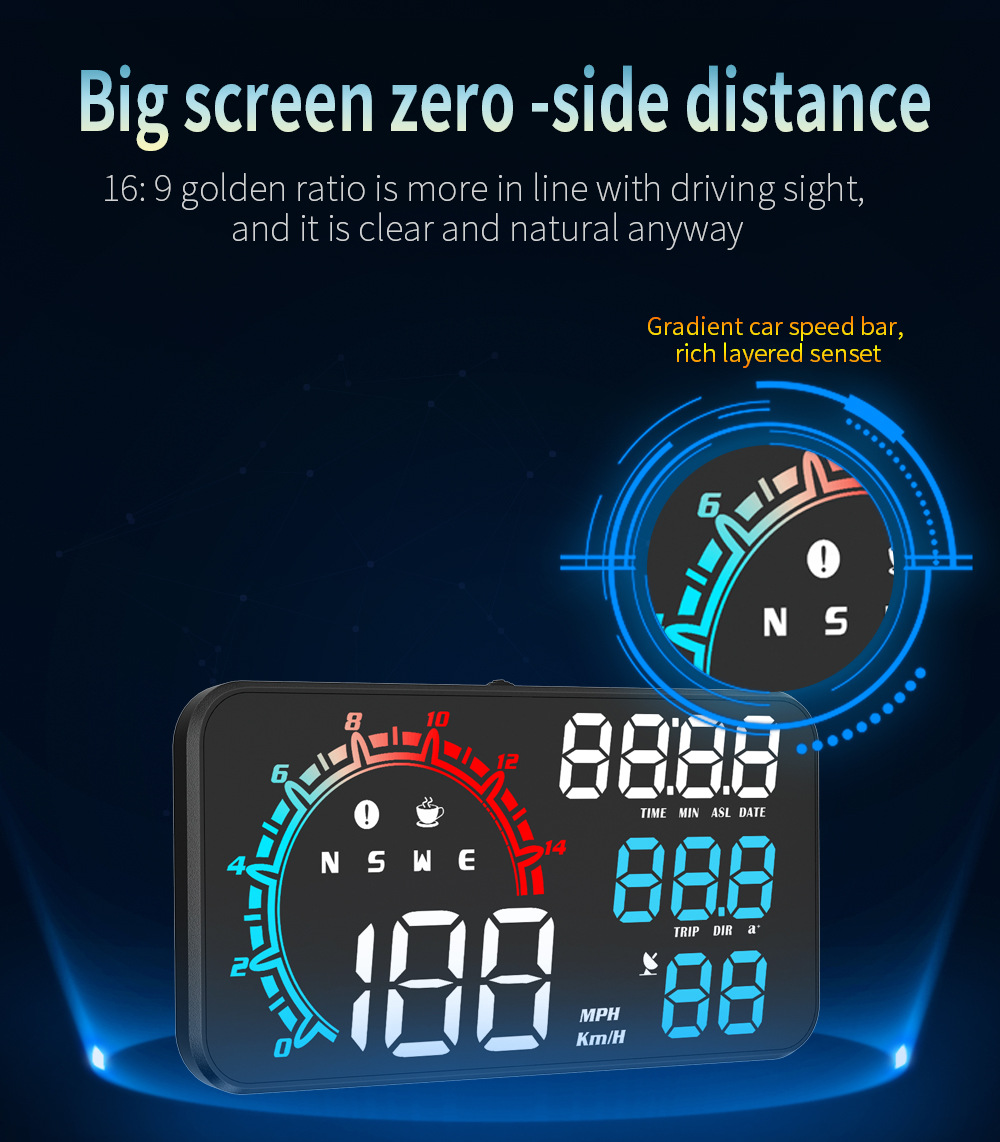 Cross-border universal HUD head-up display for cars, GPS speed, time, date, altitude, compass head-up instrument G11