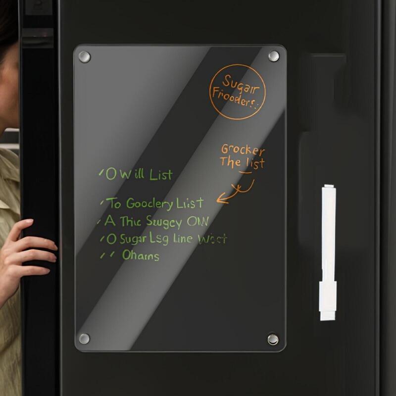 1 Transparent Magnetic Fridge Weekly Planner Sticker - Reusable Meal Planner with To-Do Organizer