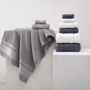 Manufacturer Wholesale Class a Pure Cotton Hotel Household Soft Absorbent Skin-Friendly Towel Bath Towel Thickeneded Set 40 Yarn Embroider
