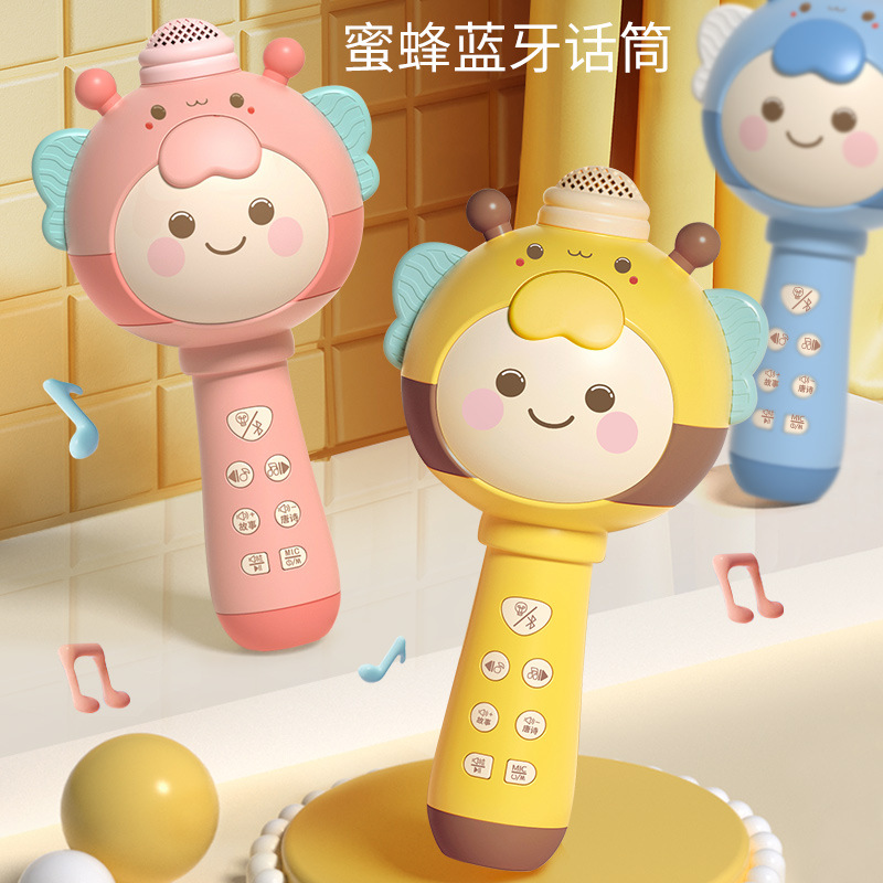 Plastic children's microphone baby toy karaoke singing machine plastic integrated microphone wireless bluetooth for boys and girls