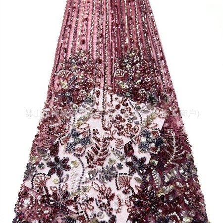 Fabricantes de cabello recto de mano pesada taladro de tela de perforación en caliente Europa y América vestido de boda transfronterizo vestido de moda tela