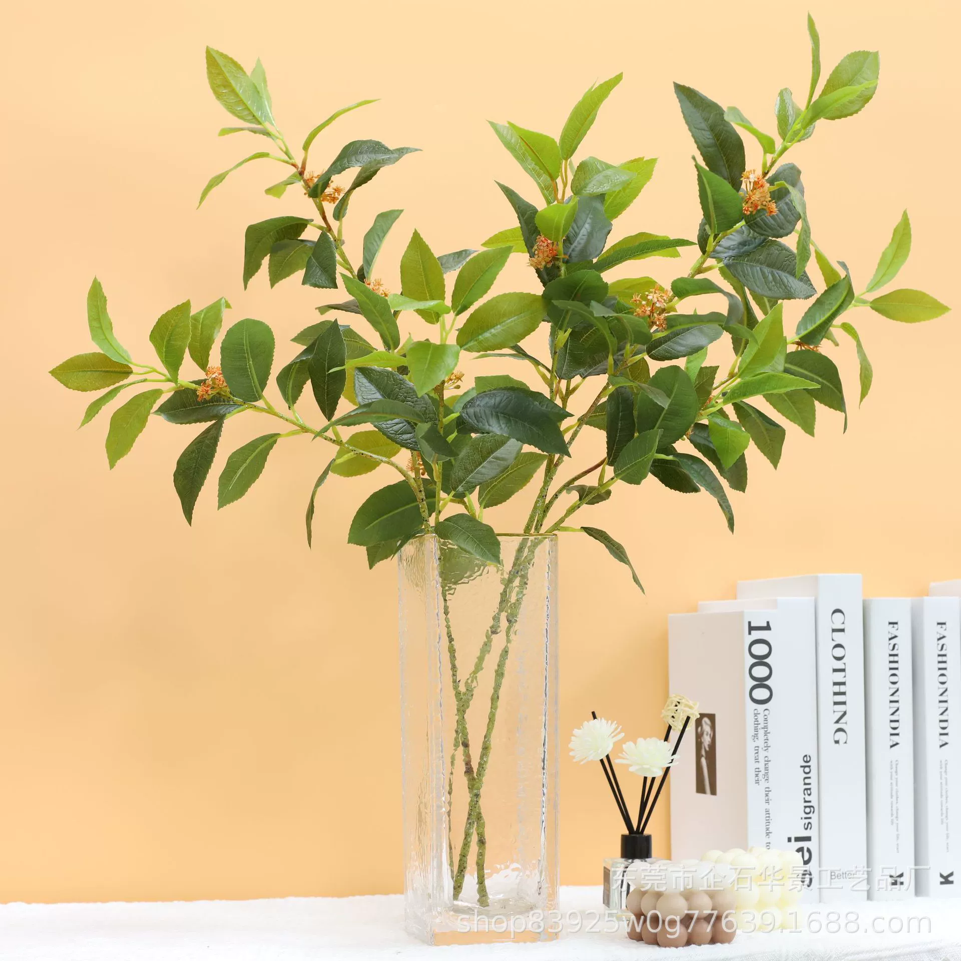 Искусственный лист османтуса чувствует ветку листа османтуса домашний сад Пейзаж украшения поддельные аксессуары ветки искусственное зеленое растение