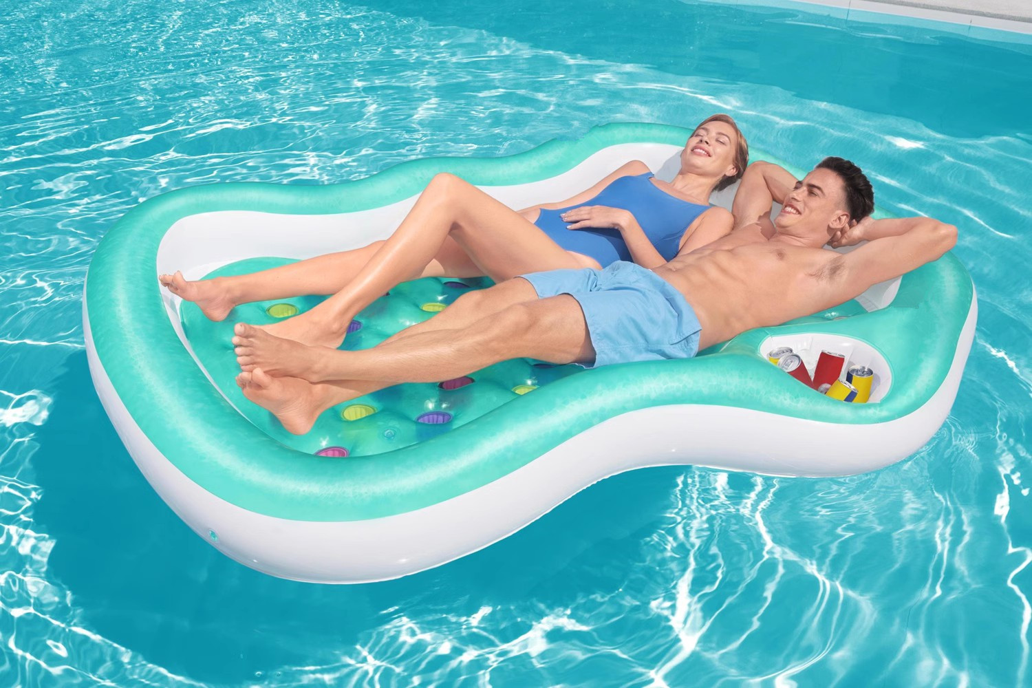 Inflatable Watermelon Swan Double Float Pool Lounger Beach Mat_voghion.com