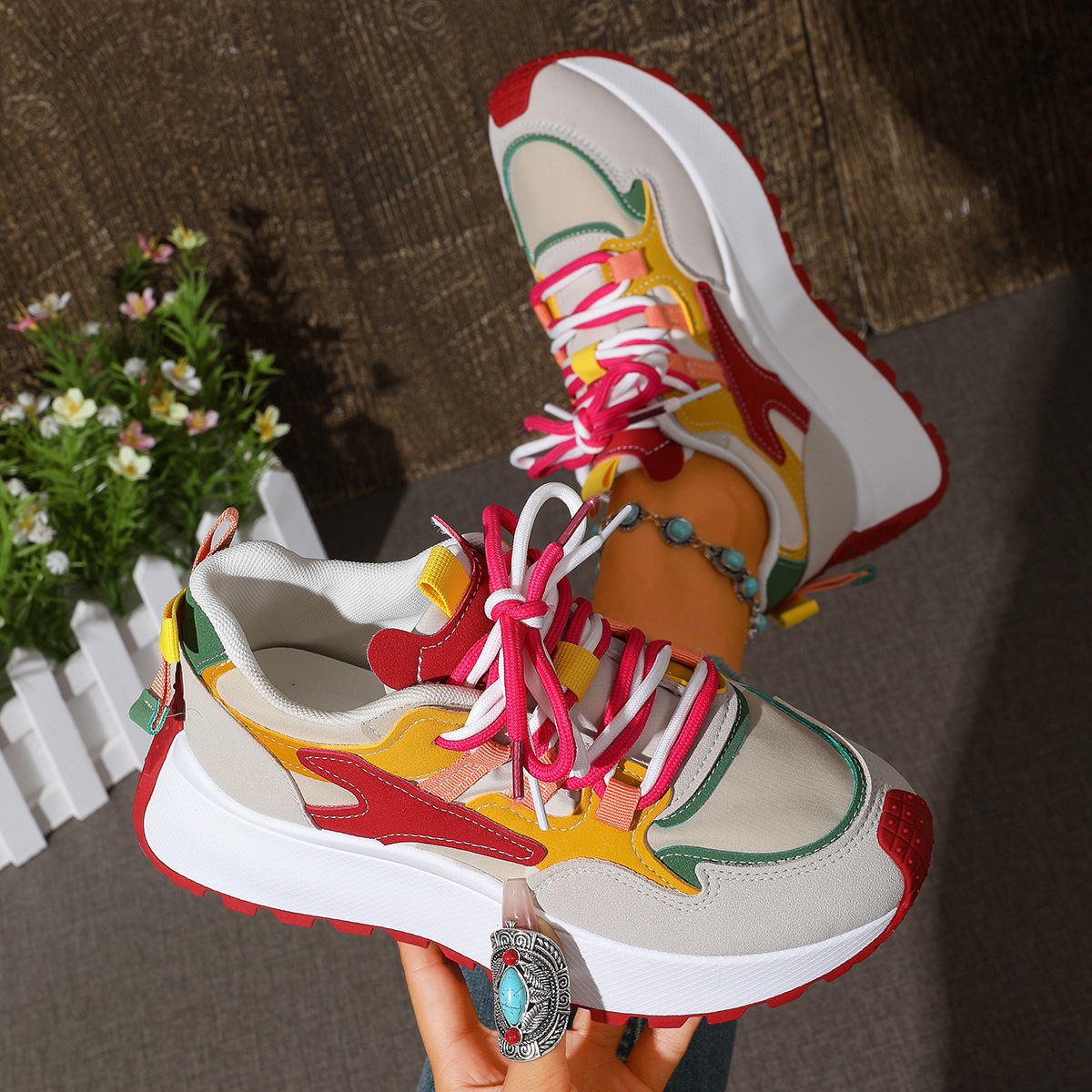 Ins Korean Style Dad Shoes for Women 2026 Summer New Model Student Running Mesh Breathable Height-Increasing Sports Casual Shoes Trendy