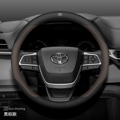 Senna steering wheel cover Highlander: Steering wheel cover - exclusively-for-toyota-with-car-logo-black-brown-other