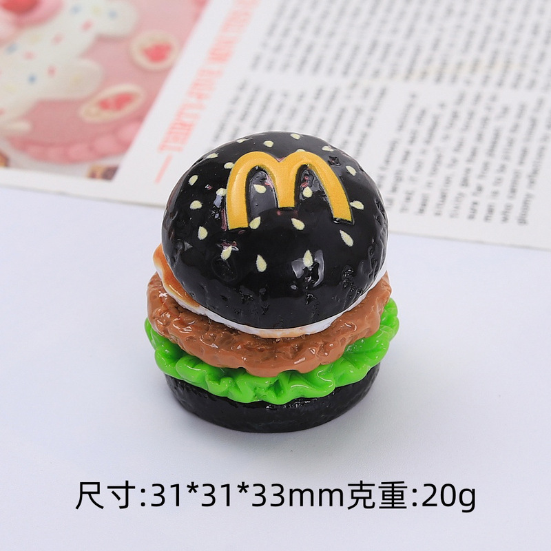 立体鸡蛋汉堡食玩卡通手工diy饰品配件奶油胶树脂小配件发夹材料|undefined