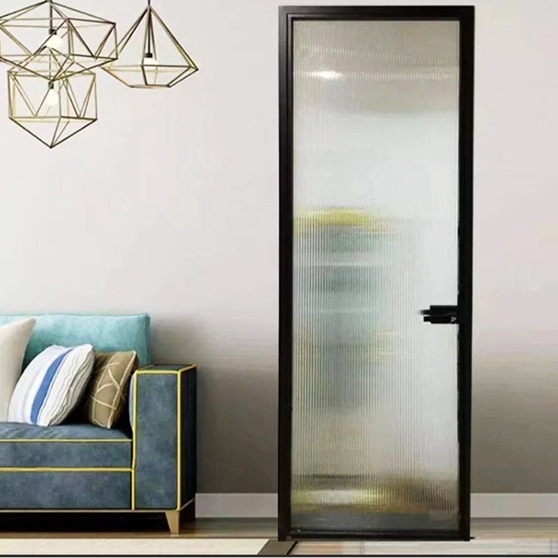 Modern Minimalist Bathroom Toilet Door, Bathroom Glass Door, Living Room Bedroom Swing Door, Anti-Corrosion, Anti-Rust, Soundproof Door