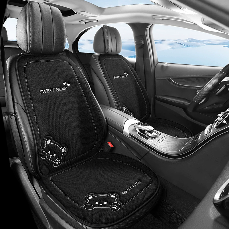 Подушка для сиденья автомобиля четыре сезона универсальная подушка для сиденья для вождения автомобиля льняная мультяшная подушка для заднего сиденья цельный чехол для сиденья дамы