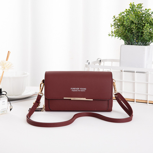 Korean style women's new shoulder crossbody bag, medium and long women's clutch, coin purse