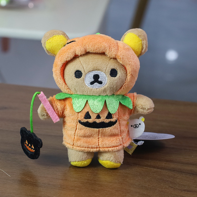 日系リラックマ20周年デパート店長ストラップ人形かわいい熊ミニぬいぐるみリュックサック飾り