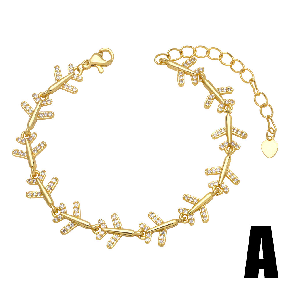 Bracelets Classification Fashion Diamond Butterfly Heart Women's Circle Zircon Copper Bracelet