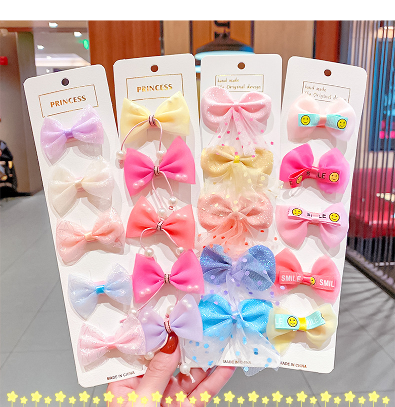 Fashion Children's Net Yarn Hair Clip Five-piece display picture 6