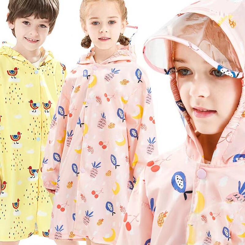 Ins Large Edition Heat Sealing Adhesive Strip Nordic Lotus Root Starch Pineapple Rainbow Bird Lightweight enbihouse Bag Children's Raincoat