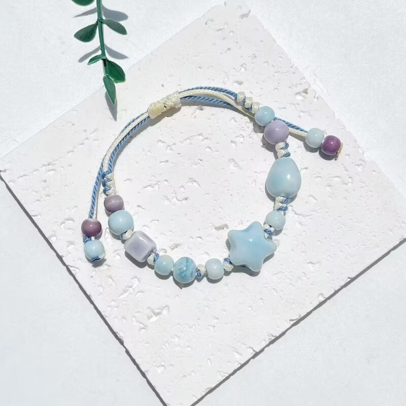 Fresh and Simple Forest-Style Colorful Ceramic Student Bracelet, Adjustable, Unique and Versatile Jingdezhen Porcelain Bead Bracelet Gift Fresh and Simple Forest-Style Colorful Ceramic Student Bracelet, Adjustable, Unique and Versatile Jingdezhen Porcelain Bead Bracelet Gift