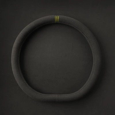 Steering wheel cover suede Steering wheel cover - simple-d-type-yellow-label-38cm