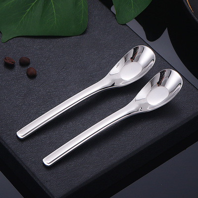 304 Stainless steel Yuanbao Deepen thickening Flat bottom children a soup spoon baby Complementary food Soup spoon household originality Spoon