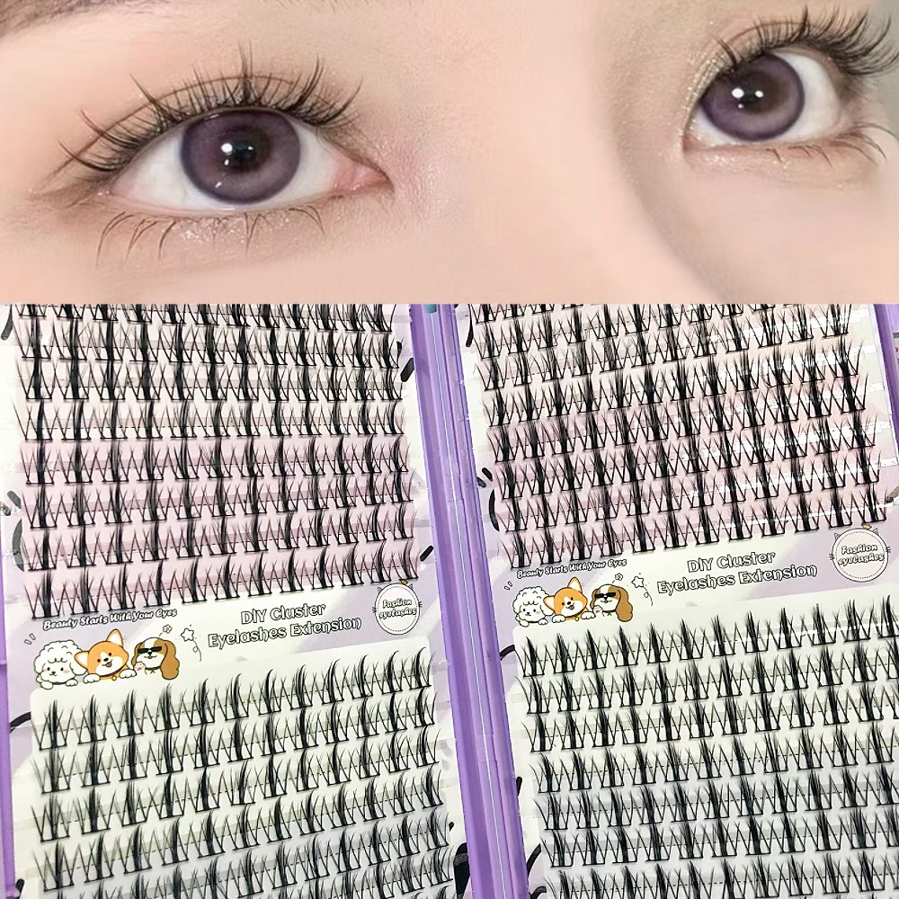 Serie de pestañas postizas transfronterizas Libro de pestañas de comercio exterior Pestañas postizas en inglés completas Pestañas postizas de gran capacidad, pelo segmentado de un solo racimo