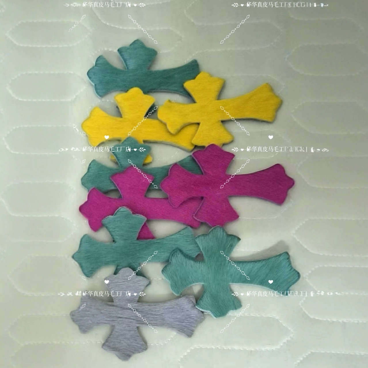 补丁贴十字架皮标马毛小号皮标真皮真毛多颜色现货全系列多色可选