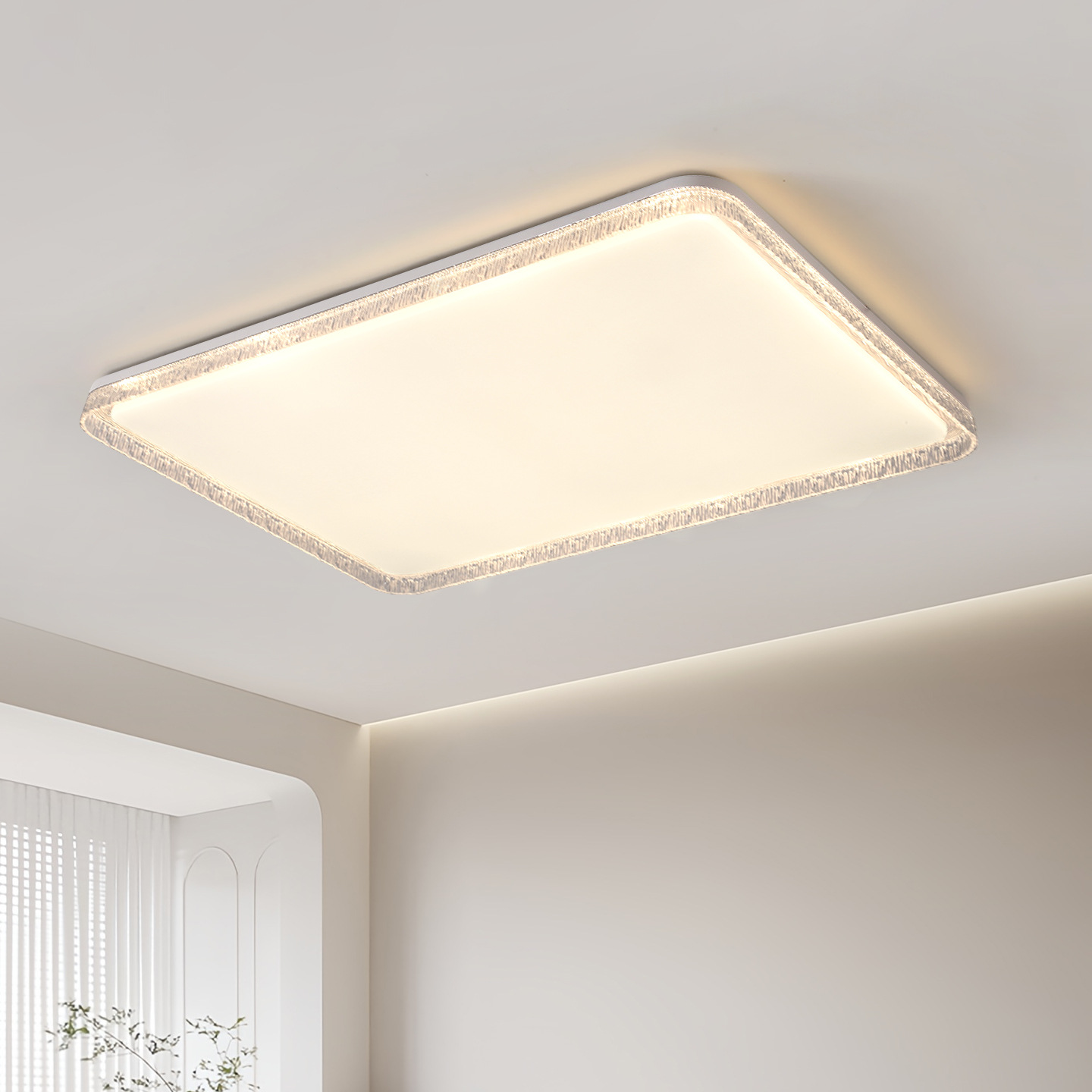 Lámpara de Techo de Cristal para Sala de Estar 578L de Hierro y Acrílico con LED