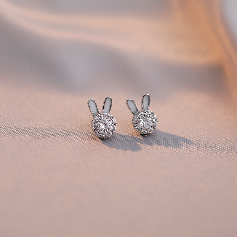 Cute Animal Titanium Steel Inlay Zircon Women's Rings Earrings Necklace display picture 1
