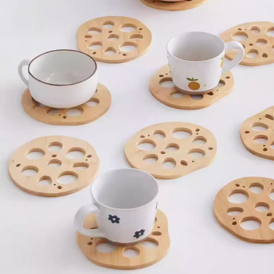 Almohadilla de aislamiento térmico para mesa Juego de rodajas de raíz de loto creativo Almohadilla para olla resistente a las escaldaduras y a altas temperaturas Almohadilla de aislamiento térmico para cazuela Almohadilla para plato Almohadilla para tazón Taza