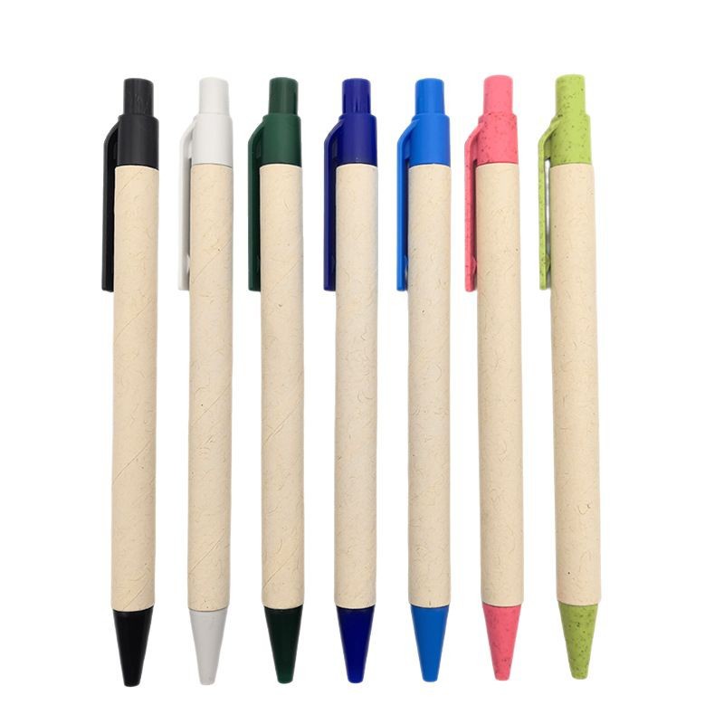 Presione lápiz de tubo de papel kraft reciclaje caja de leche lápiz pequeño bolígrafo ecológico logotipo personalizado lápiz de tubo de papel