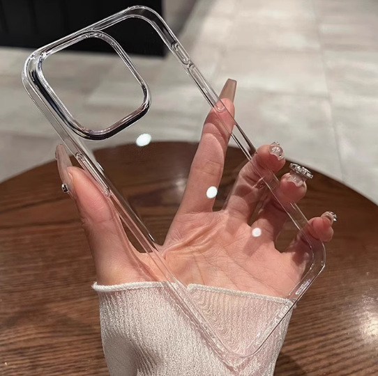 Pc brillo simple y transparente para iPhone16ProMax magnético 15 funda para teléfono móvil 13 Apple 14 hombres y mujeres 16 duro