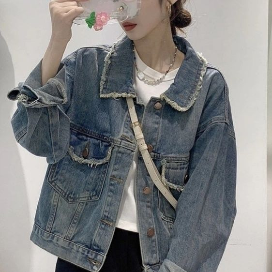 牛仔外套女秋冬2025新款韩版宽松短款设计感小众百搭夹克长袖上衣|undefined