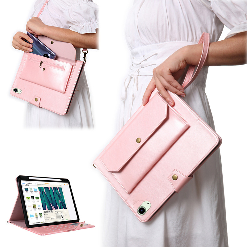 For iPad mini6 2021 Zipper Wallet Shoulder Bag Pen Slot Flat Cover Hand Rope Card Mini 6 Protective Cover For iPad mini6 2021 Zipper Wallet Shoulder Bag Pen Slot Flat Cover Hand Rope Card Mini 6 Protective Cover