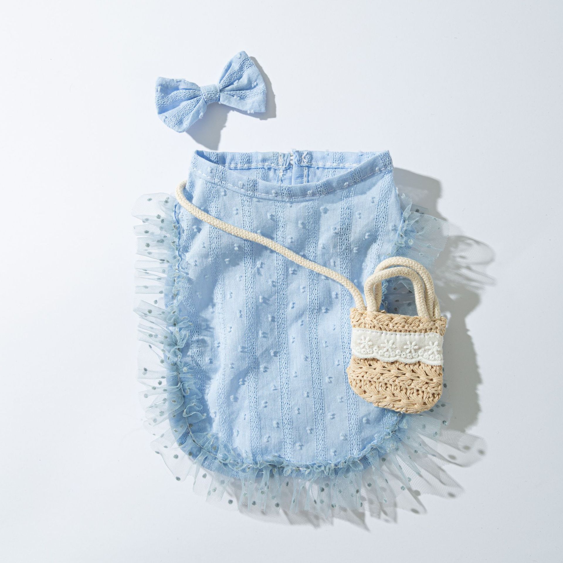 Perro pequeño de encaje amarillo Bichon vestido de princesa bolso de mensajero cachorro verano falda de hada perro mascota ropa de perro falda