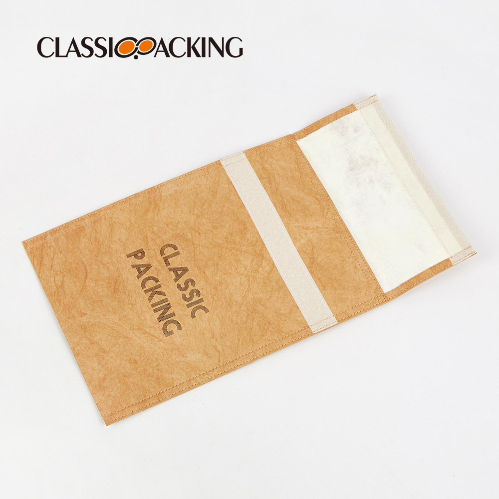 Paquete de papel kraft simple y de gran capacidad Paquete de archivo de archivo de archivo de archivo portátil a prueba de agua Paquete de almacenamiento de sellado con velcro Logotipo imprimible