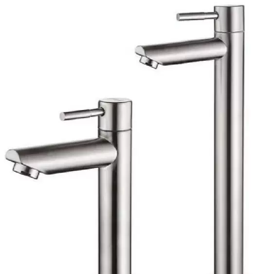 不锈钢面盆水龙头 洗手盆洗脸盆阳台卫生间单冷加长加高单水龙头