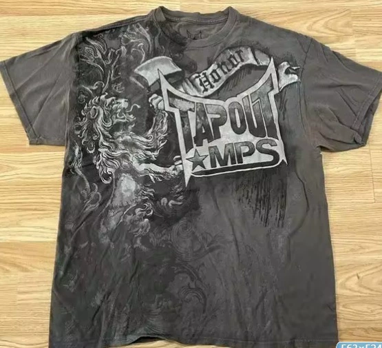 StreetWear Tapout T-shirt Y2K мужская хип-хоп надписи графика крупная футболка Харадзюку