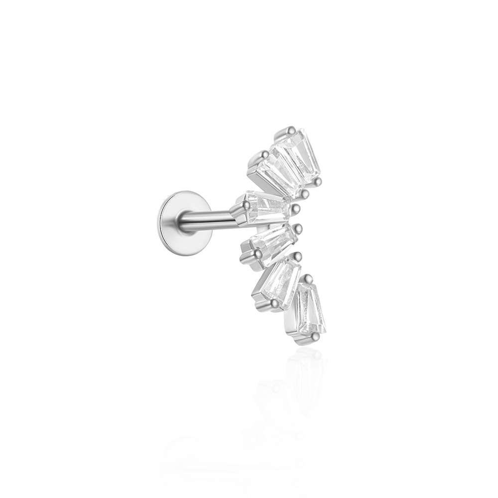 1 Piece Simple Style Flower Plating Sterling Silver Zircon Ear Studs display picture 82