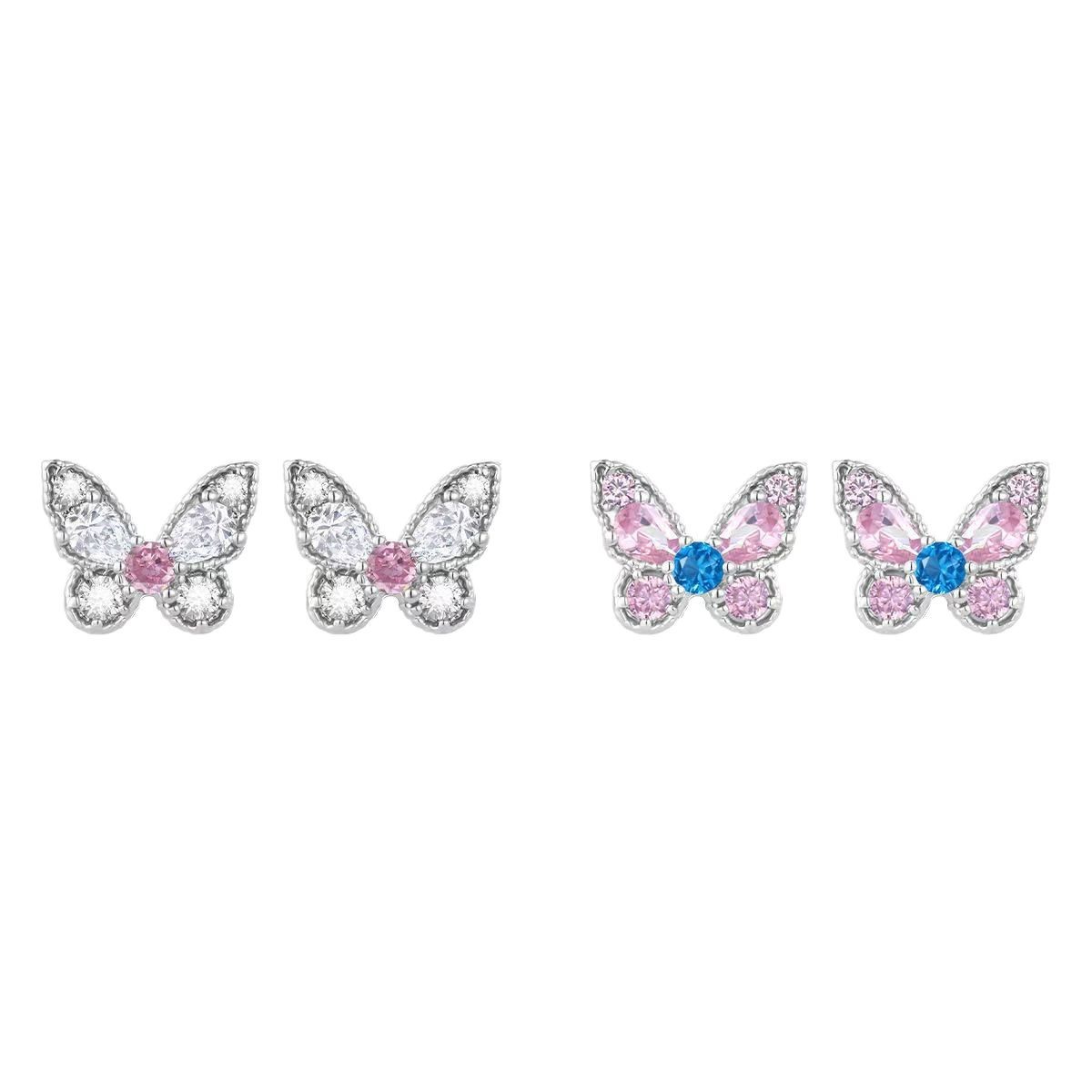 Tricolor de mariposa de polietileno diseño de diversión dulce hermana coreana INS estilo de explosión agujeros de orejas huesos de orejas