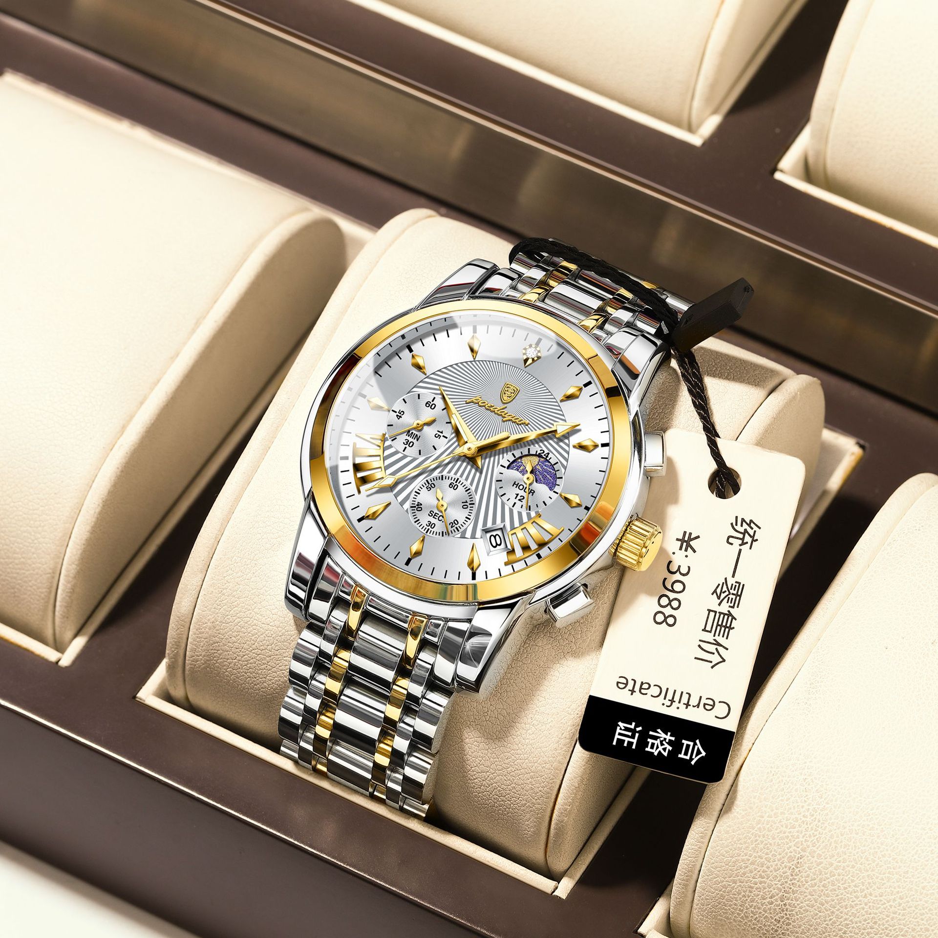 Marca suiza multifuncional nuevo reloj de hombre impermeable moda reloj de cuarzo en vivo comercio exterior explosión una venta