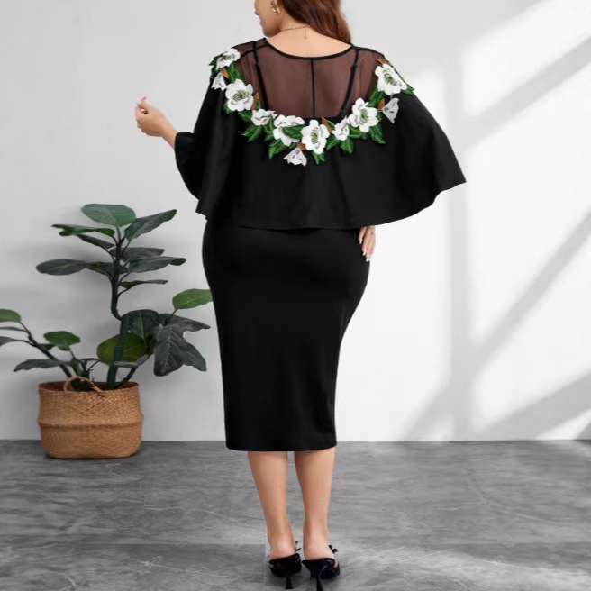 Cross-border Middle Eastern Arab Dubai Embroidered Appliqué Plus Size Dress Muslim Party Evening Gown_ecoleips.com