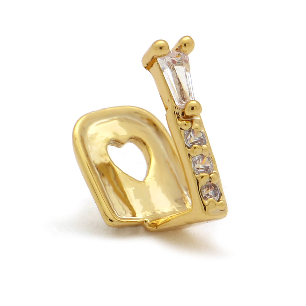 18K electrochapado micro incrustaciones de circón 4A en forma de palo solo hip hop tirantes para hombres y mujeres de Halloween parrillas